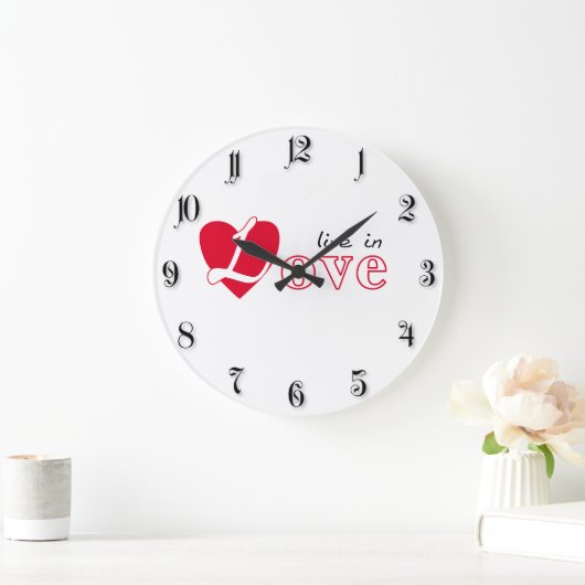 Leben in Liebe Große Wanduhr (Zuhause)