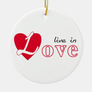 Leben in Liebe Keramik Ornament