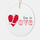 Leben in Liebe Keramik Ornament (Links)