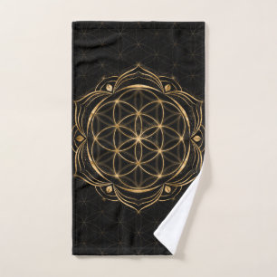 Leben in Lotus - Heilige Geometrie Badhandtuch Set