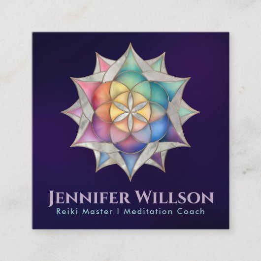 Leben in Lotus Quadratische Visitenkarte (Vorderseite)