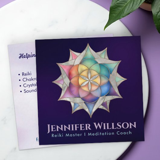 Leben in Lotus Quadratische Visitenkarte