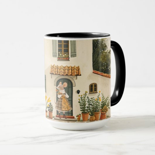 Leben in Mäuse Stadt - Sommerurlaub Tasse (VorderseiteRechts)