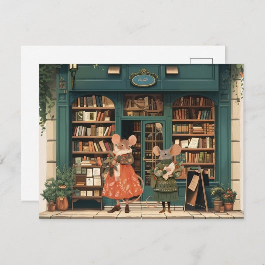 Leben in Mäusestadt - Frau Otis & Frau Luna Postkarte (Vorne/Hinten)