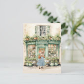 Leben in Mäusestadt - Pflanze-Shop von Frau Emily Postkarte (Stehend Vorderseite)