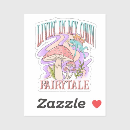 Leben" in meinem eigenen Märchen - Frosch und Pilz Aufkleber (Blatt)