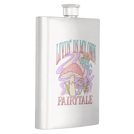 Leben" in meinem eigenen Märchen - Frosch und Pilz Flachmann (Rechts)