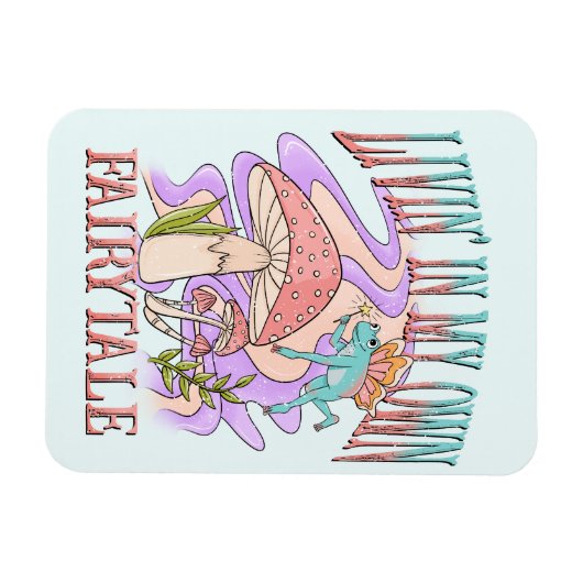 Leben" in meinem eigenen Märchen - Frosch und Pilz Magnet (Horizontal)