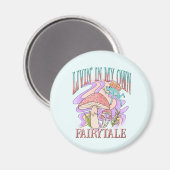 Leben" in meinem eigenen Märchen - Frosch und Pilz Magnet (Vorderseite/Rückseite)