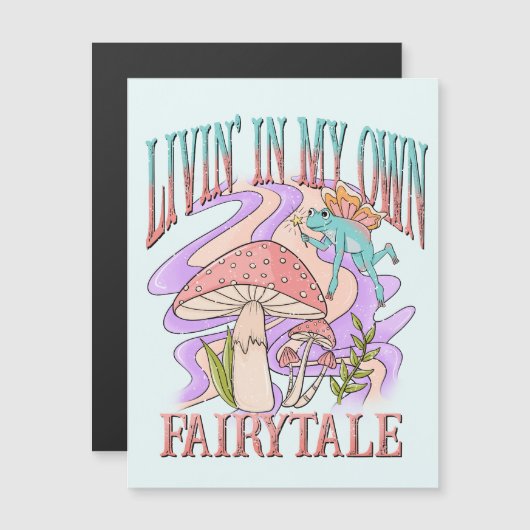 Leben" in meinem eigenen Märchen - Frosch und Pilz Magnetkarte (Vorne/Hinten)