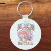 Leben" in meinem eigenen Märchen - Frosch und Pilz Schlüsselanhänger (Rückseite)