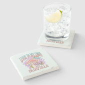 Leben" in meinem eigenen Märchen - Frosch und Pilz Steinuntersetzer (Seitenansicht)