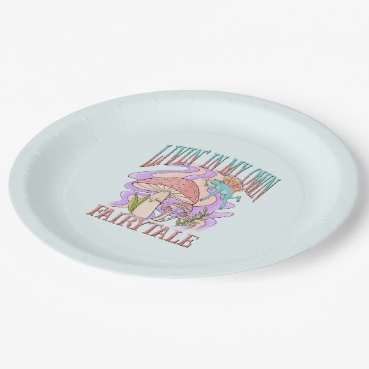 Leben in meiner eigenen Märchen Pappteller (Schrägansicht)