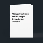 Leben in Sin Funny Wedding Card Karte<br><div class="desc">Bitte folgen Sie mir auf Instagram @oldupdesignofficial für Produktaktualisierungen.</div>