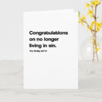 Leben in Sin Funny Wedding Card