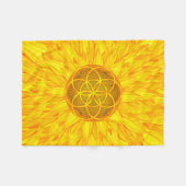 Leben in Sonnenblumen - Heilige Geometrie Fleecedecke (Vorderseite (Horizontal))