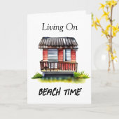 Leben in Strandzeit | Nur Sprichwort HI Karte (Gelbe Blume)