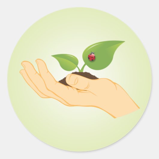 Leben in unseren Händen stoppen den Klimawandel Runder Aufkleber (Vorderseite)