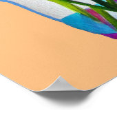 Leben in voller Blüte Zitat moderne Aquarellkunst Poster (Ecke)