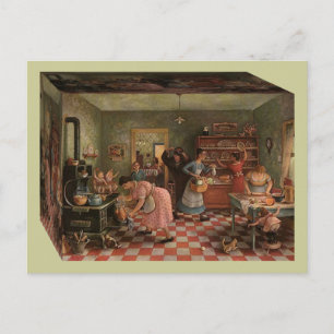 "LEBEN INNERHALB DER KASSE" Postkarte Vintage Küch