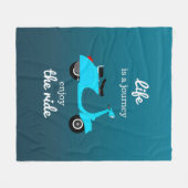 Leben-inspirierend Zitat-Blau Ombre Fleecedecke (Vorderseite (Horizontal))