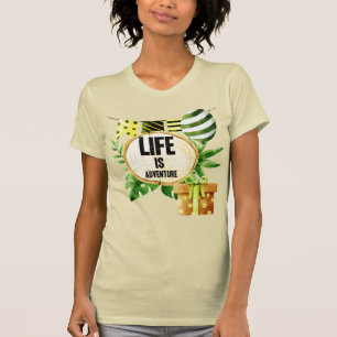 Leben ist Abenteuer - Grün und Gold Natur Party T-Shirt
