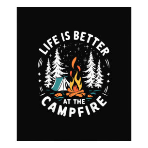 Leben ist besser am Lagerfeuer Lustiges Camping Fotodruck