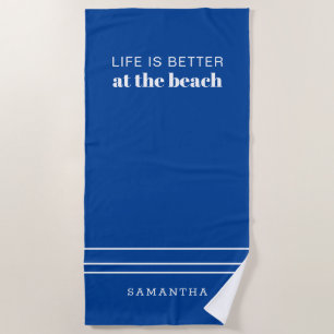 Leben ist besser Familie Strandurlaub Blau Strandtuch