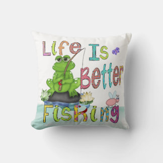 Leben ist besser Fischen Kissen