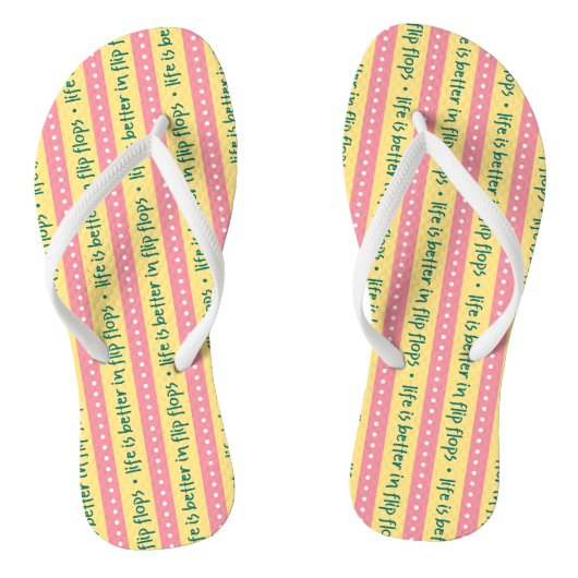 "Leben ist besser in Flip Flops" Flip Flops Badesandalen (Fußbett)
