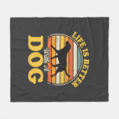 Leben ist besser mit einem Retro-Hund Fleecedecke (Vorderseite (Horizontal))