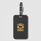 Leben ist besser mit einem Retro-Hund Gepäckanhänger (Vorderseite Vertikal)