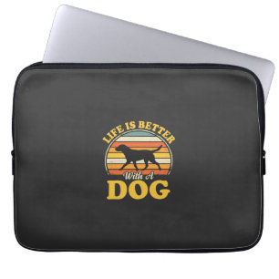 Leben ist besser mit einem Retro-Hund Laptopschutzhülle