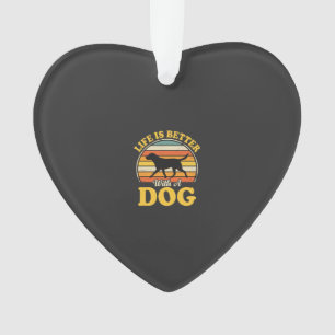 Leben ist besser mit einem Retro-Hund Ornament
