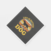 Leben ist besser mit einem Retro-Hund Serviette (Ecke)