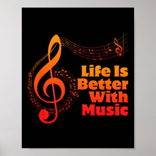Leben ist besser mit Musiktheorie Musiker Lehrer Poster