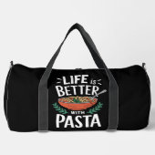 Leben ist besser mit Pasta-Schüssel Duffle Bag (Vorderseite)