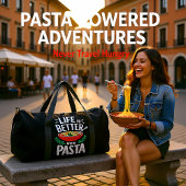 Leben ist besser mit Pasta-Schüssel Duffle Bag