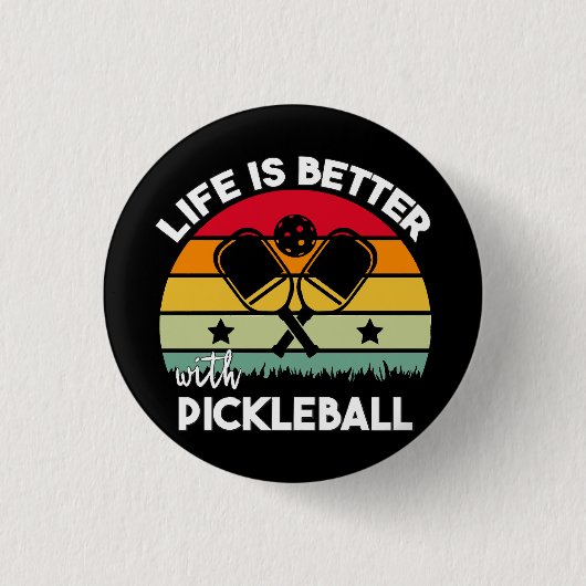 Leben ist besser mit Pickleball Button (Vorderseite)