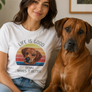 Leben ist besser Rhodesian Ridgeback Personalisier T-Shirt