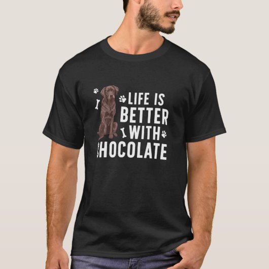 Leben ist besser Schokolade Labrador Eigentümer Sc T-Shirt (Vorderseite)