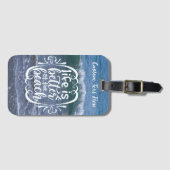 Leben ist besser Strand Zitat Ozeanwelle Personali Gepäckanhänger (Vorderseite (Horizontal))