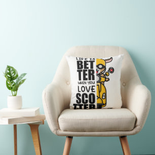 "Leben ist besser, wenn Sie Liebe Scooter - Niedli Kissen