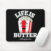 Leben ist Butter mit Popcorn Mousepad (Mit Mouse)