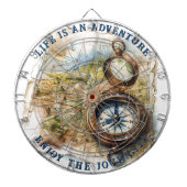 Leben ist ein Abenteuer (kein Fall) Vintag persona Dartscheibe (vorne)