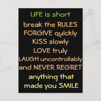 Leben ist ein Hort Postkarte