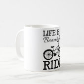 LEBEN IST EIN SCHÖNES RIDE Funny Cycling Bicycle Kaffeetasse (Vorderseite Links)