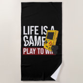 LEBEN IST EIN SPIELSPIEL, UM ZU GEWINNEN STRANDTUCH (Vorderseite)