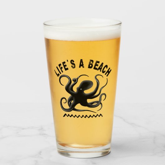 Leben ist ein Strand - Funny Summer Quote Design Glas (Vorne (Gefüllt))