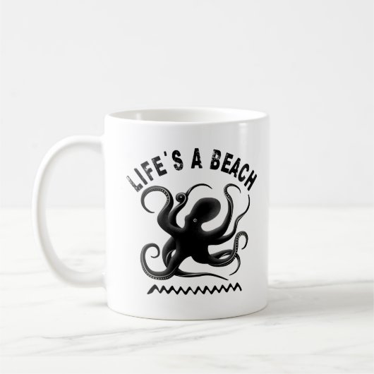 Leben ist ein Strand - Funny Summer Quote Design Kaffeetasse (Links)